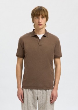 Selected - Selected Fave Ανδρικό Κοντομάνικο Polo 16099994 Καφέ
