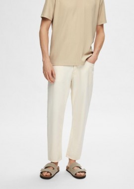 Selected - Selected Slh180 Relaxcrop Hemp Ανδρικό Παντελόνι 16093771 Κρέμ