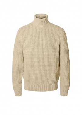 Selected - Selected Tom Ανδρικό Structure Rollneck Πλεκτό 16099209 Εκρου