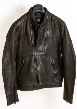G-Star - G-Star Ανδρικό Δερμάτινο Biker Jacket Raw Χακί