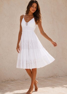 PerfectDress.gr - boho λευκό summer φόρεμα August