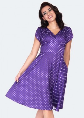 PerfectDress.gr - vintage πουά jersey φόρεμα Purple
