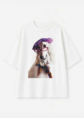 PerfectDress.gr - casual T-shirt Sophisticated Dog λευκό