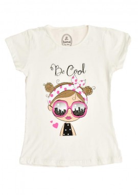 Potre OR - Παιδική μπλούζα με τύπωμα και στρας BE COOL Εκρού 16426