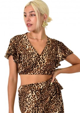 First Woman - Τοπ με σχέδιο animal print Animal Print 25610