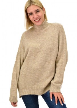 Potre OR - Πλεκτό πουλόβερ oversized Μπεζ 17955