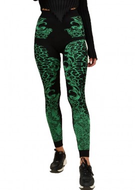 Potre OR - Πλεκτό κολάν με σχέδιο Πράσινο 17626