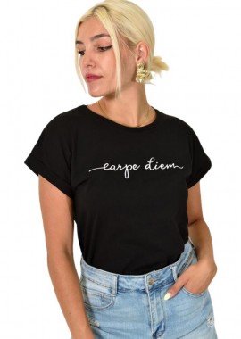 First Woman - T-shirt με τύπωμα Μαύρο 25510