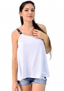 First Woman - Μπλουζάκι με έναν ώμο Λευκό 75