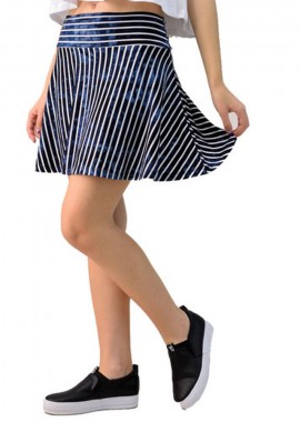 First Woman - Φούστα ριγέ μίνι Μπλε Σκούρο 744