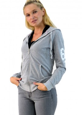 First Woman - Ζακέτα φούτερ First Woman 69 Γκρι 1492