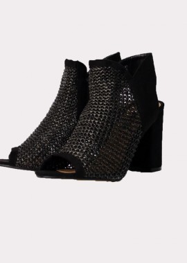 Potre OR - Ψηλοτάκουνα μαύρα πέδιλα peep toe Μαύρο 3438