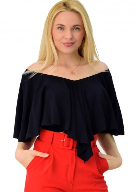 First Woman - Τοπ με βολάν Μαύρο 2841