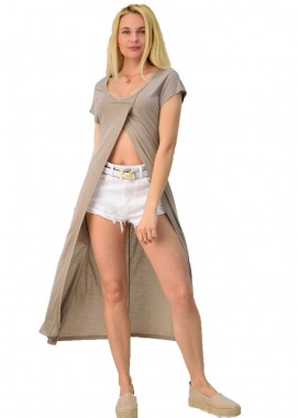 First Woman - Μπλούζα τουνίκ Μπεζ 2781