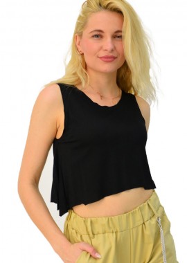 Potre OR - Γυναικείο crop top Μαύρο 2955