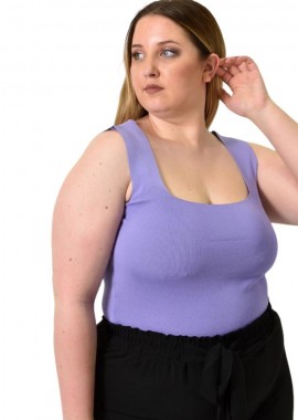 Potre OR - Γυναικείο Plus Size εφαρμοστό τοπ Μωβ 24415