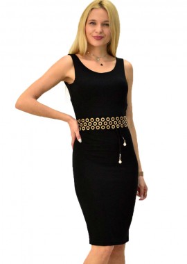 First Woman - Midi εξώπλατο φόρεμα Μαύρο 5403