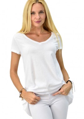 First Woman - Γυναικεία μονόχρωμη μπλούζα Λευκό 7767