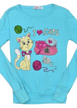 Summer - Γυναικεία μακρυμάνικη μπλούζα Γαλάζιο 8580