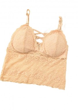 Potre OR - Γυναικείο Bralette με χιαστί σχέδιο στο μπούστο Μπεζ 8378