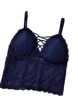 Potre OR - Γυναικείο Bralette με χιαστί σχέδιο στο μπούστο Μπλε Σκούρο 8363