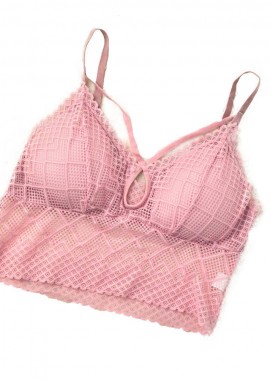 Potre OR - Γυναικείο Bralette με στρογγυλό σχέδιο στο μπούστο Απαλό Ροζ 8313