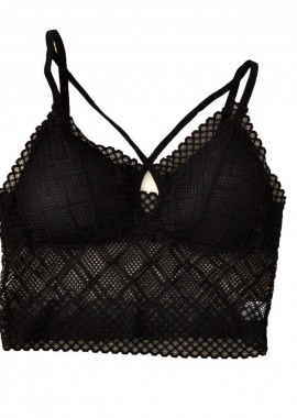 Potre OR - Γυναικείο Bralette με στρογγυλό σχέδιο στο μπούστο Μαύρο 8350