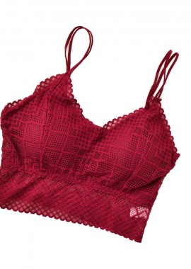 Potre OR - Γυναικείο Bralette με γεωμετρικά σχέδια Μπορντώ 8272