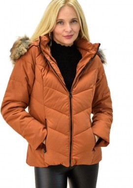 Potre OR - Γυναικείο μπουφάν με κουκούλα Κεραμιδί 9469
