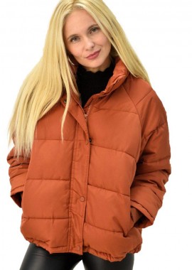 Potre OR - Γυναικείο μπουφάν τύπου bomber oversized Κεραμιδί 9717