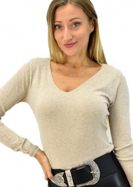 Potre OR - Γυναικείο λεπτό πλεκτό Μπεζ 9385