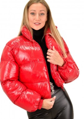 Potre OR - Γυναικείο μπουφάν βινύλ Κόκκινο 9209