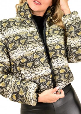 Potre OR - Γυναικείο μπουφάν bomber animal print Μπεζ 9408