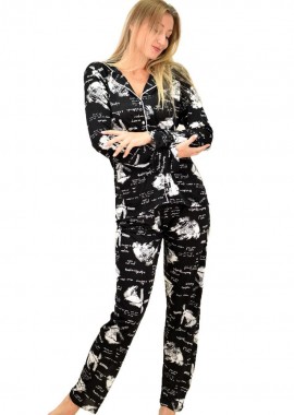 Potre OR - Γυναικεία σετ πιτζάμα με διάφορα σχέδια και με μάσκα ύπνου Μαύρο 8756
