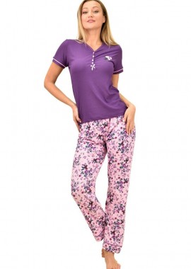Potre OR - Γυναικεία πιτζάμα σετ με σχέδιο Μωβ 8820