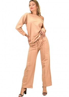 Potre OR - Γυναικείο σετ με χαμόγελο λαιμόκομψη Μπεζ 8964