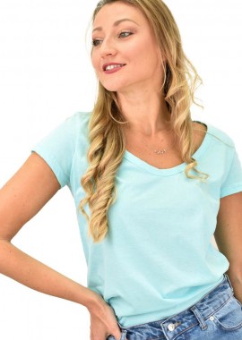 First Woman - Γυναικεία μπλούζα με στρογγυλή ανοιχτή λαιμόκομψη Βεραμάν 9945