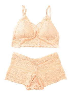 Potre OR - Γυναικείο σετ εσωρούχων με δαντέλα Μπεζ 10510