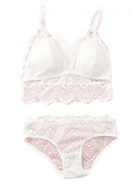 Potre OR - Γυναικείο σετ εσωρούχων με δαντέλα Λευκό 10320