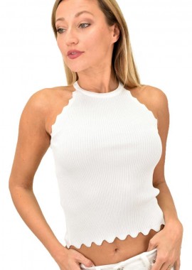 Potre OR - Γυναικείο τοπ τύπου ριπ Λευκό 11483
