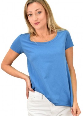 First Woman - Γυναικεία μπλούζα με στρογγυλή λαιμόκομψη Μπλε 10900