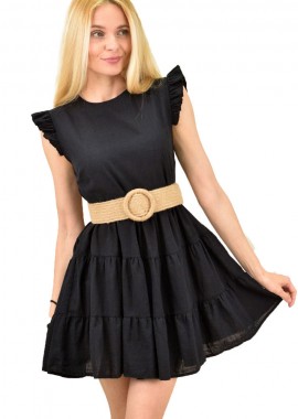 Potre OR - Γυναικειο αμάνικο μονόχρωμο φόρεμα Μαύρο 11263