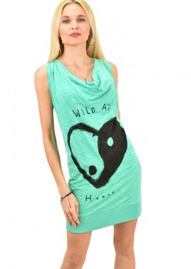 Potre OR - Γυναικείο μπλουζοφόρεμα ντραπέ Βεραμάν 11870