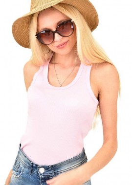 Potre OR - Γυναικεία μπλούζα ριπ με αθλητική πλάτη Απαλό Ροζ 11814