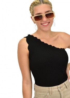 Potre OR - Γυναικείο τοπ με έναν ώμο Μαύρο 9840