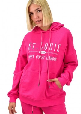 Potre OR - Φούτερ με κουκούλα και κέντημα ST.LOUIS Φούξια 17558