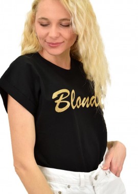First Woman - Γυναικεία μπλούζα με τύπωμα BLONDIE Μαύρο 15011
