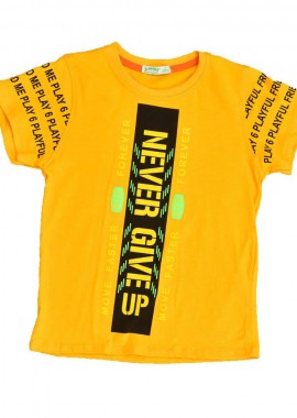 Potre OR - Παιδική μπλούζα NEVER GIVE UP Μουσταρδί 15645