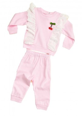 Potre OR - Βρεφικό σύνολο με μπλούζα και παντελόνι Ροζ 14347