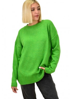 Potre OR - Πουλόβερ oversized με πλέξη soft Πράσινο 17784